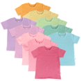 thumbnail image 1 of HonestBaby - Paquete de 10 Camisetas de Manga Corta 100% algodón orgánico para bebé, niños pequeños, Unisex, arcoíris niña,, 1 of 5