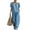 Sky Blue, variant on Two Piece Linen Sets for Women Puff Short Sleeve V Neck Tunic Top Matching Wide Leg Pants Casual Loose Outfits With Side Pockets Sky Blue M
