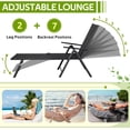 thumbnail image 4 of AECOJOY Outdoor Chaise Lounge Chairs Set of 2, Adjustable Reclining Folding Pool Loungers with 370 lb Capacity, Black, 4 of 8