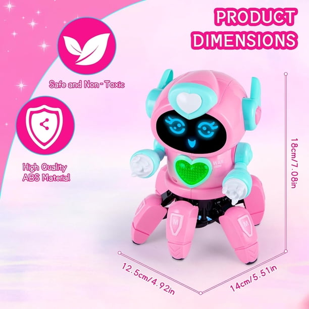 Lvelia, Robot Toy for Kids, Pink, Electronic Walking Dancing Robot