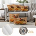 thumbnail image 6 of Fall Pumpkin Outdoor Waterproof Pillow Covers, Thanksgiving Turkey Farmhouse Sunflower Plaid Decorative Square Throw Pillowcase Sofa Cushion Sham for Patio/Couch/Chair, 20"x20" 2 Pack, 6 of 8
