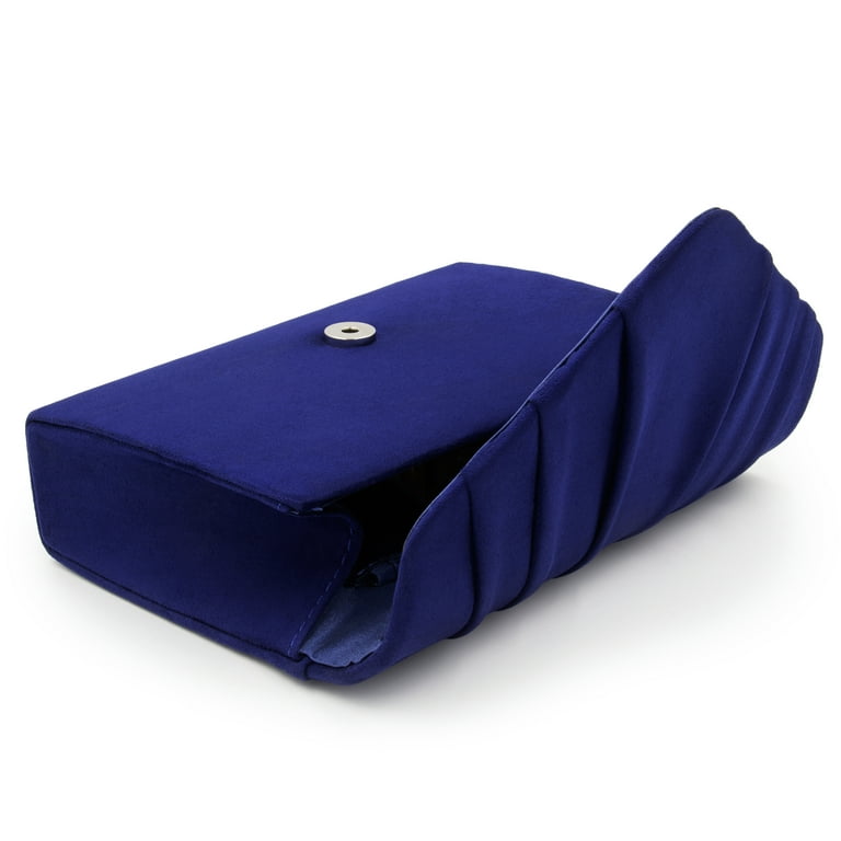 Milisente Women Evening Bag Suede Pleated Clutch Purse Envelope Clutches(Royal  Blue) 