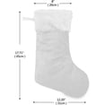 thumbnail image 2 of Light Gray Christmas Stockings, Christmas Presonalized Large Stocking Sock, Set of 2 Xmas Party Winter Decor Candy Bag Family Holiday Gift, 17.7 Inch, 2 of 7