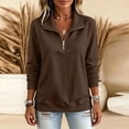 thumbnail image 3 of cocolona Half Zip Pullover Sweatshirts for Women Long Sleeve Solid Color Loose Casual Basic Sweatshirts, 3 of 7