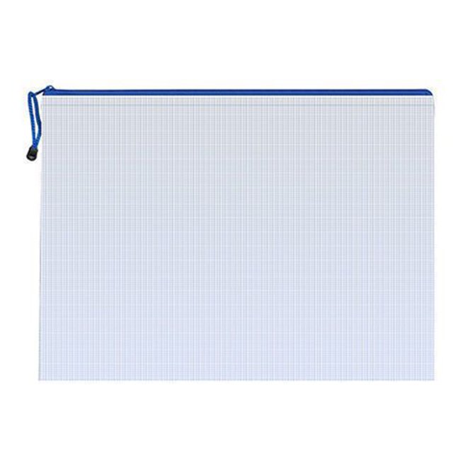 CSChome Sac pour documents, Pochettes de Rangement de Dossiers Imperméables en Matériau PVC transparent avec Fermeture Éclair Bleue. Cette Pochette Résistante à l'Abrasion, Résistante aux Déchirures et Réutilisable Est Idéale pour Organiser les Fournitures Scolaires, les documents de Bureau, les Essentiels de Voyage, les Fournitures d'Art et le Rangement de Casse-Têtes. Grande Capacité Mesurant Environ 33,5 cm par 24 cm, Convient à l'Organisation de Bureau et aux Besoins de Classement.