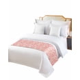 thumbnail image 2 of Xipuska Red Coral Coastal Bed Runners for Cal King Size Bed, Decorative Bed Throws for Foot of Bed, Summer Beach Nautical Ocean Sea Bed Runner Sofa Throw Bedding Scarf Protector Slipcover for Bedroom, 2 of 6