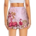 thumbnail image 4 of Uemuo Flamingos In The Tropical Forest Pattern Women's Athletic Shorts High Waisted Running Shorts with Liner Pockets Gym Elastic Workout Shorts-Large, 4 of 9