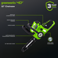 thumbnail image 2 of Greenworks 40V 12" Chainsaw (Tool Only), 2 of 7