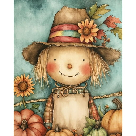 Paint by Numbers for Adults Kids Beginner Autumn Scarecrow DIY Acrylic Painting by Numbers Kits with Brushes Acrylic Pigment Home Decoration Gifts 16 x 20 inch