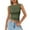 Army Green, variant on Women's Short Length Round Neck Sleeveless Tank Top, Sexy Fitted Basic Shirt for Layering or Club Outfits,Army Green L
