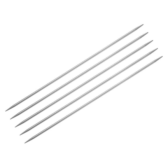 Uxcell 5Pcs Knitting Needle 3.0mm Diameter 7.87 Inches Length Stainless Steel Double Pointed Sweater Stitching Needles