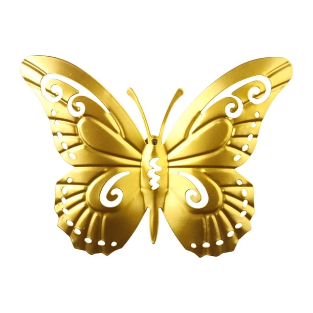 Decoración de pared de mariposa de metal 3D realista, regalo para el Día de la Madre, decoración colgante para oro