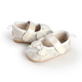 thumbnail image 7 of Tigivemen Flower Girl Dress Shoes Infant Baby Mary Jane Flats with Non Slip Bow Cirb Shoe for Newborn White Size 3, 7 of 7