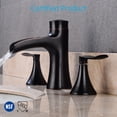 thumbnail image 5 of Wovier Oil Rubbed Bronze 8-16 Inch Widespread Waterfall Spout Bathroom Sink Faucet with Supply Hoses,Two Handle Three Hole Lavatory Faucet,Basin Mixer Taps with Pop Up Drain,Black, 5 of 7