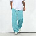 thumbnail image 5 of Men’s Baggy Sweatpants Fashion for All Season - with Elastic Drawstring Waist, Deep Pockets - Casual Loose Joggers Sky Blue L, 5 of 6
