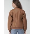 thumbnail image 4 of Luis Leather Chocolate Brown Leather Jacket For Women - Cafe Racer Full grain Real Lambskin Leather Jacket, 4 of 6