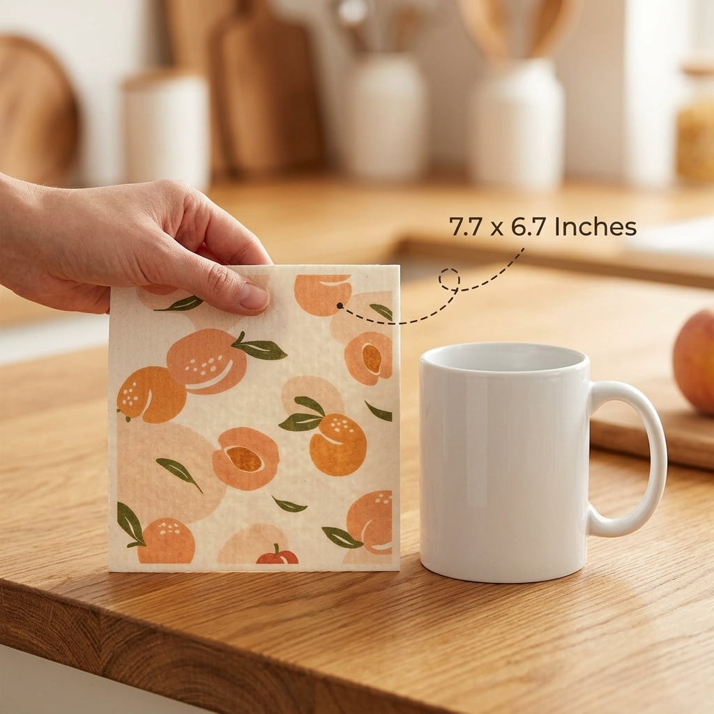 Reusable Paper Towels and Swedish Dishcloths for Kitchen, 16 Pack Cellulose Sponge Cloths with 8 Clips, Odor Free Dish Rags