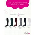 thumbnail image 2 of MeMoi Girls Cozy Cable Ribbed Knit Knee-High Socks - Girls - Female, 7-8, Navy, 2 of 12