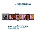 thumbnail image 5 of Buckle-Down Pet Collar, Dog Collar Metal Seatbelt Buckle, Fried Chicken Waffles Plaid Pinks, 9.5 to 13 Inches 1.0 Inch Wide, 5 of 8