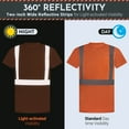 thumbnail image 5 of North 15 High-Visibility Reflective Safety Short Sleeve Orange T-Shirt with Moisture Wicking Mesh-6680-2XL, 5 of 10