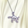 thumbnail image 3 of Clearance! EQWLJWE 925 Sterling Silver Created Blue Opal Sea Turtle Pendant Necklace 18, Birthstone Health and Longevity Gift Jewelry for Women, 3 of 5