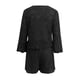 thumbnail image 4 of MKLEKYY conjunto Corto de Dos Piezas de Encaje Ajustado para Mujer, Top y Pantalones Cortos Sexis con Cuello En V y Mangas Acampanadas, Trajes de Fiesta con Bordado Suave y Hueco, 4 of 4
