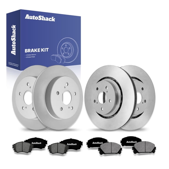 AutoShack Front Vented & Rear Solid Brake Rotors Premium Ceramic Pads 12-PC Brake Kit Replacement for 2020-2023 Toyota Camry 2020-2021 Toyota Avalon