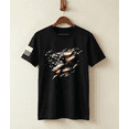 thumbnail image 3 of CJQCJQ Men's Ripped American Flag Short Sleeve Top, 4th of July Patriotic graphic tees men Apparel-Black,2XL, 3 of 3