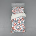 thumbnail image 2 of Ambesonne Floral Bedding Set 4 Pcs, Spring Imagery Vintage, Queen, Cadet Blue Coral Cream, 2 of 3
