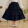 thumbnail image 6 of THDHVS Girls Skirts,Girls Casual Fashion Solid Elastic High Waist Tiered Hem Long Swing Maxi Skirt,Skirts for Girls, 6 of 8