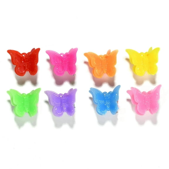 100Pcs Hair Accessories Plastic Claw Hair Clips Butterfly Mixed Color 0.71x0.71 Inch diy