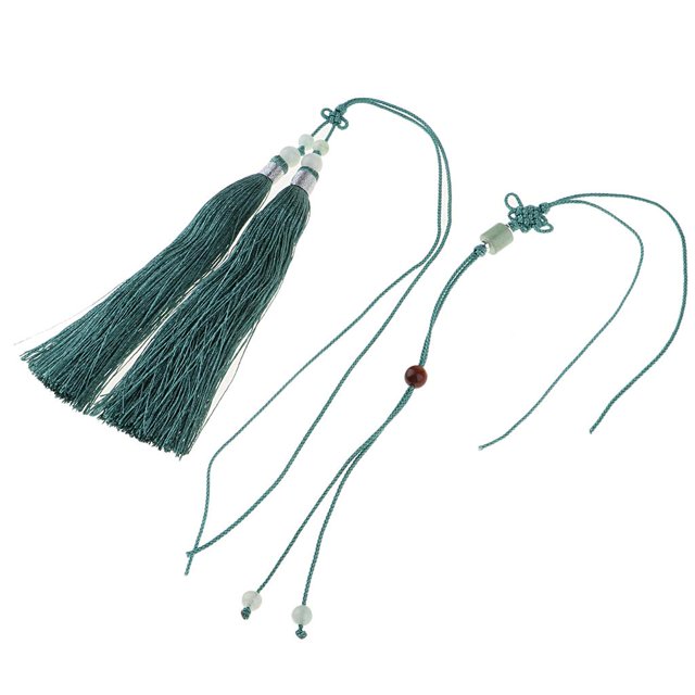Borla de bricolaje para pendientes de marcapáginas accesorios de joyería artesanales hechos Verde perfecl Borla de nudo chino hecha a mano