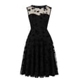 thumbnail image 1 of Moda casual mujer malla bordado temperamento elegante costura retro sin mangas cremallera vestido Fridja  hjkh2755, 1 of 9
