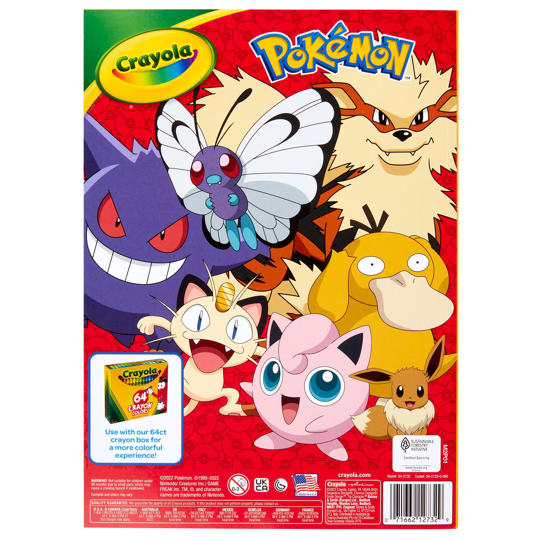 Crayola Coloring Book, Pokemon, 96 Pages, Pack of 8