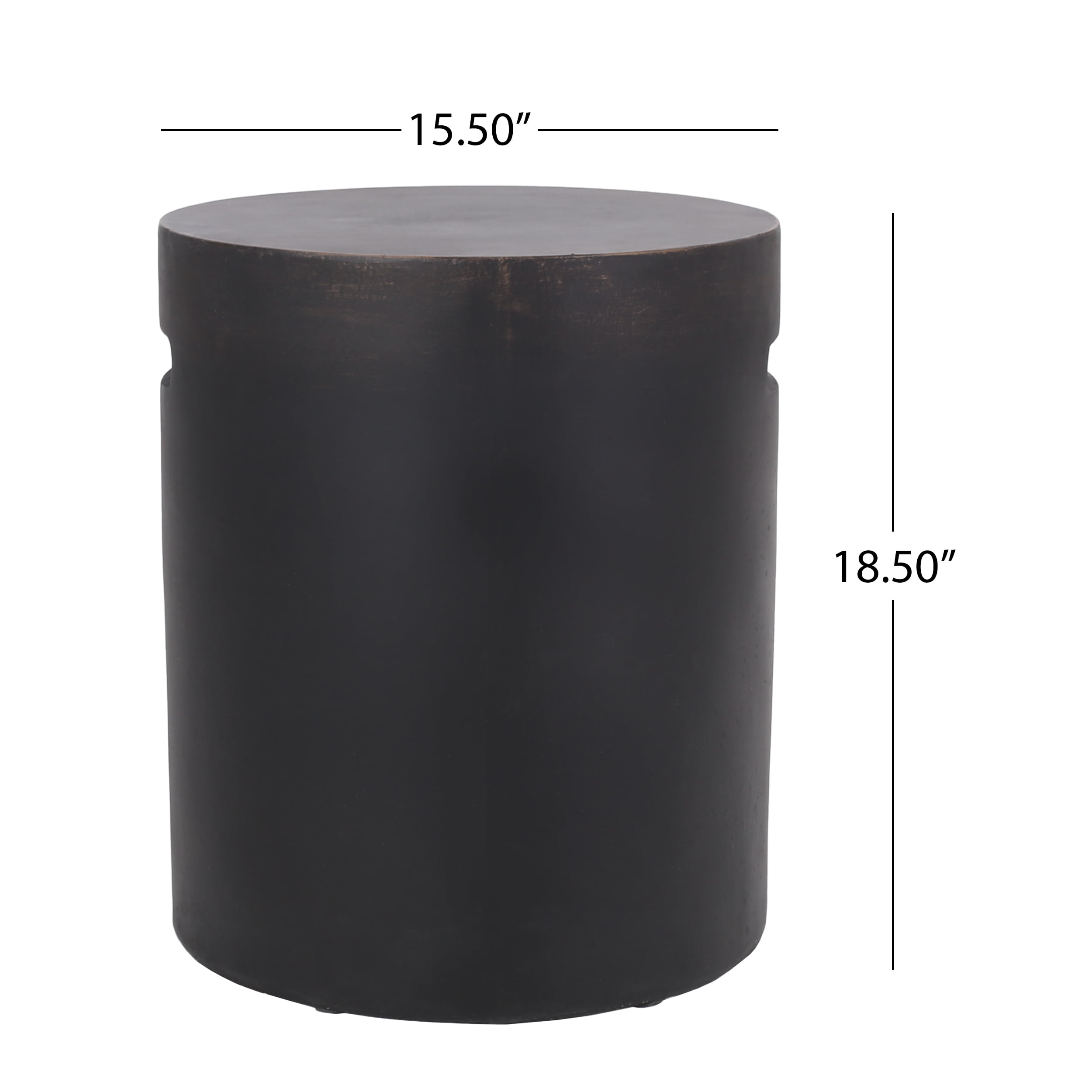 Mintazer Lightweight Accent Table with Concrete Finish, Round Side Table with Handle for Indoor, Outdoor, Copper