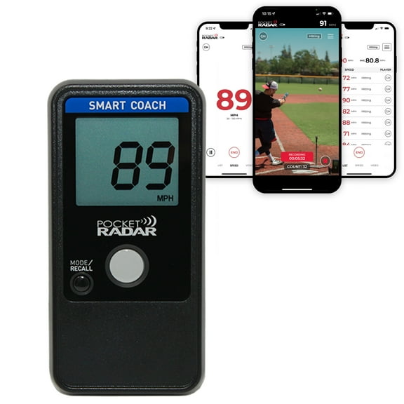 Pocket Radar Smart Coach Speed Gun for Baseball, Hockey, Softball with Accurate Pitching & Sports Speed Measurement, Portable Baseball Radar Gun Compatible with Pocket Radar App