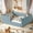 Blue + Queen + Teddy, variant on ChenyueFurn Full Montessori Floor Bed with Surround Safety Rails,Blue