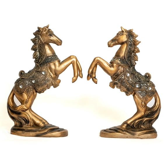 Pair of Desktop Decorative Horse Statue, Horses Sculpture Ornament Collectible Furnishing Living Room Bedroom Home Decor Accent Gift Set for Animal lovers| Thanksgiving Decor Gifts