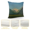 thumbnail image 4 of Orinice Mountain Range Green Field Blue Sky Graphic Decorative Cushion Throw Pillow Cover for Home Living Room Sofa - Square Print on Both Sides 1PC 18x18in, 4 of 5