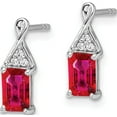 thumbnail image 2 of 14K White Gold Ruby And Diamond Earrings (Width 4.7) (Length 12.9) - Jbsp, 2 of 5
