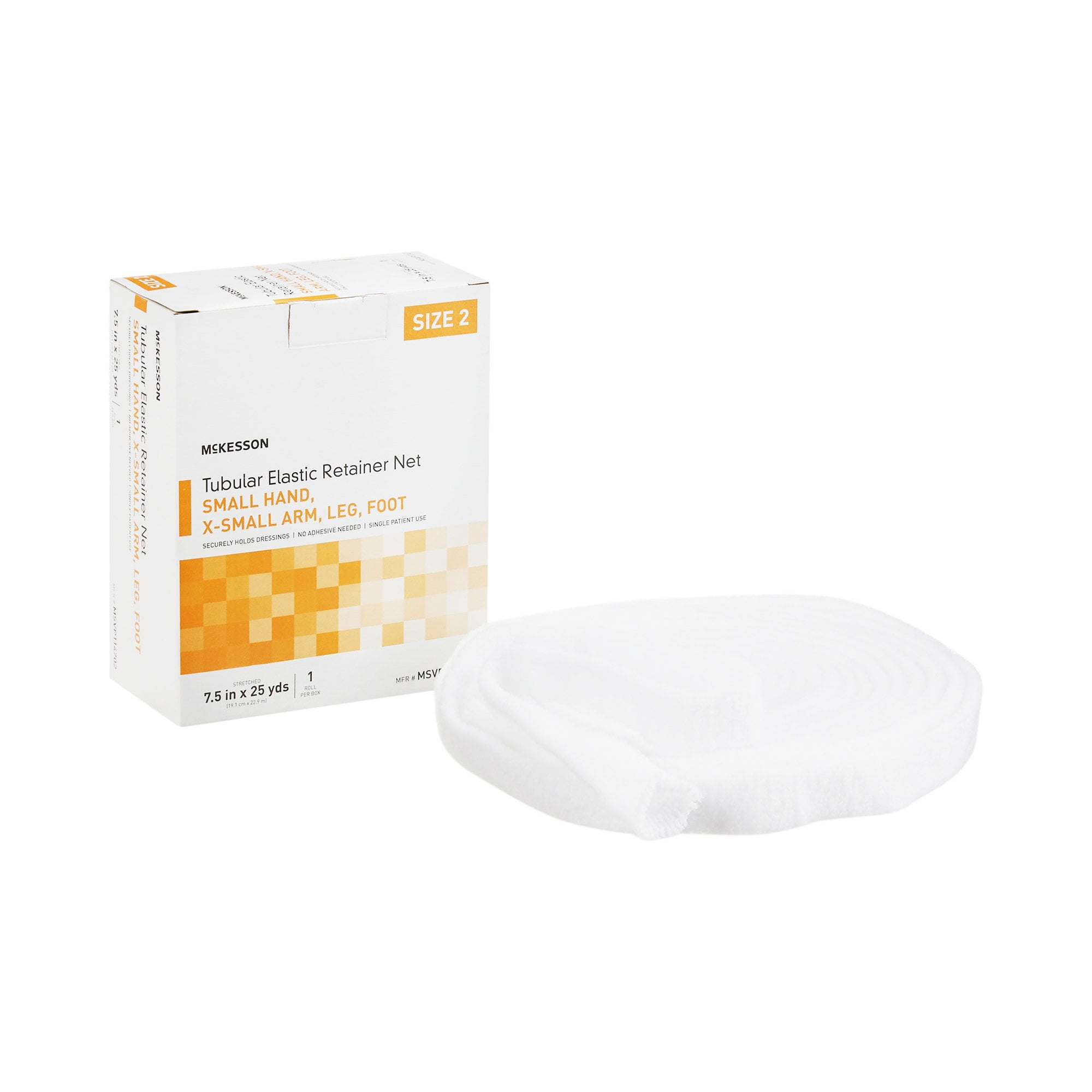 McKesson Elastic Net Retainer Dressing 7-1/2 Inch X 25 Yard (19.1 cm X 22.9 m) Sz. 2 Tubular Elastic 1 per Box