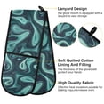 thumbnail image 4 of Dailycode Double Sided Oven Mitt with Loop Heat Resistant Kitchen Long Potholders 7" x 35" Swirling Liquid Shapes, 4 of 6