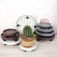 thumbnail image 5 of 9.7 Inch Heavy Duty Plant Caddy with Wheels, Rolling Plant Stand Pot Trolley, Wheeled Planter Tray, Potted Flower Mover Dolly with Casters for Indoor Outdoor, Load Capacity 132Lbs, Brown, 5 of 6