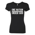 thumbnail image 2 of Wild Bobby One Nation Under God Inspirational/Christian Women Slim Fit Junior Tee, Black, Small, 2 of 5