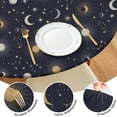 thumbnail image 4 of Blue Sun Moon Star Constellation Pattern Round Fitted Tablecloth with Elastic Edge,Dining Table Cover Waterproof,Outdoor Round Tablecloth for Camping,Dining,Indoor and Outdoor, 4 of 7