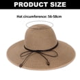 thumbnail image 2 of 56-58cm hat circumference women's big edge beach hat summer seaside vacation sun hat foldable sun hat travel straw hat, 2 of 5