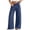 White, variant on Women's Stretchy Wide Leg Jeans High Waisted Pull On Elastic Waist Denim Pants | Soft Comfy Denim,Tummy Control,Baggy Trendy Jeans for Casual