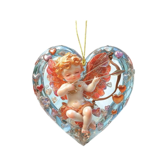 3pcs Acrylic Angel Ornament - Valentines day decorations - Creative Romantic Angel Decorations, Elegant Christmas Angels Tree Ornaments for Car, Bag A