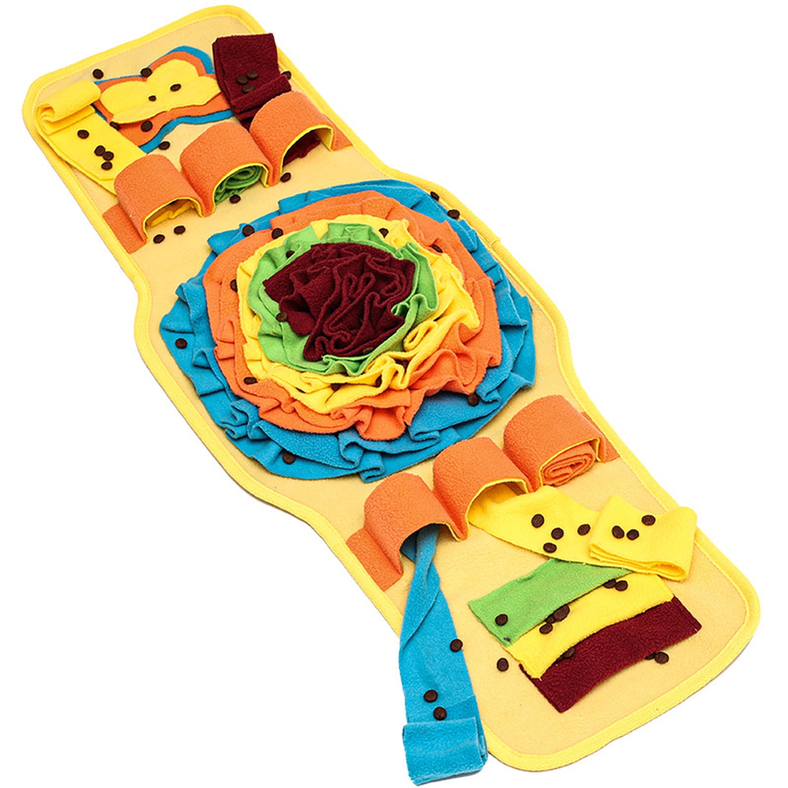 Dog Watch-Shaped Snuffle Mat, Teething & Food Dispensing Puzzle Toy - Teeth Grinding, Food Dispensing, Puzzle Game, Self-Entertainment, All-Season, Yellow - For Dogs, Puppies, Small-Medium Breeds, In