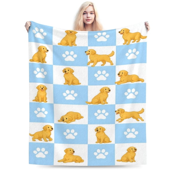 Golden Retriever Blanket Gifts for Dogs Lover Throw Blanket Dog Theme Soft Cozy Fleece Fuzzy Plush Flannel Blankets for Women Men Teens Adults 50x40